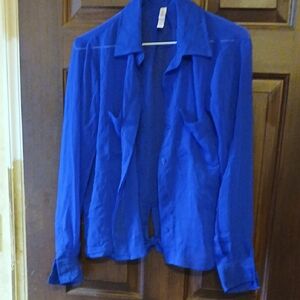 Xhilaration Vibrant Blue Sheer Top